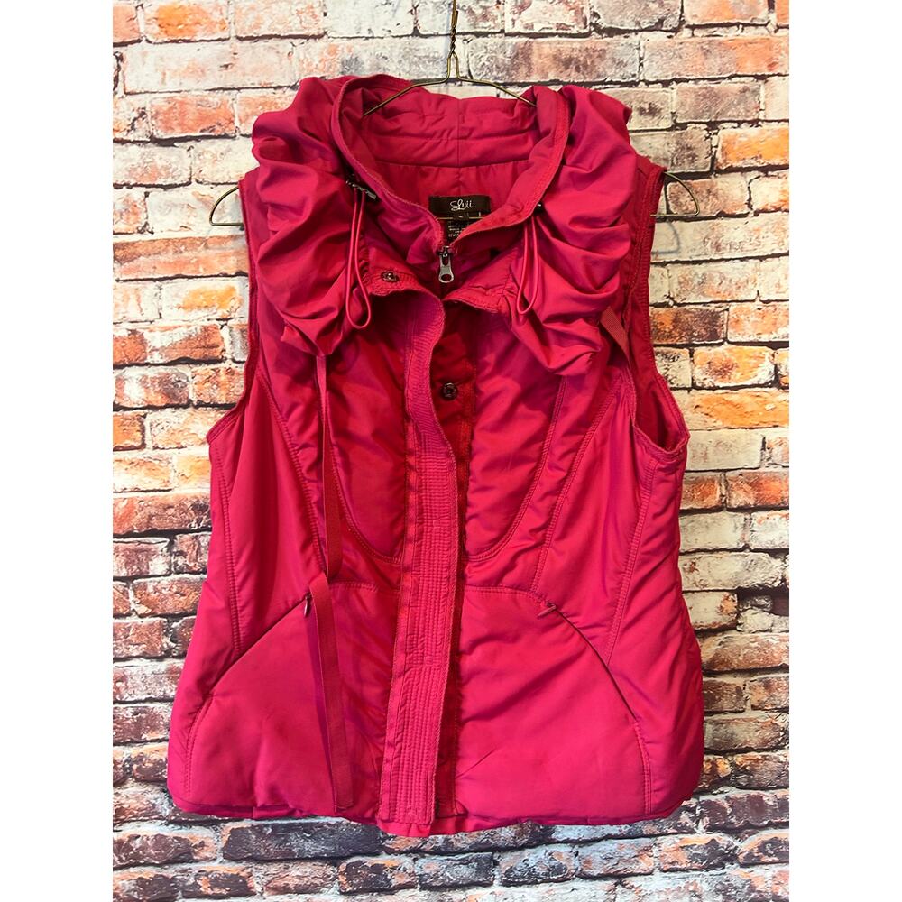 Luii Magenta Pink Full Zip Puffer Lightweight Vest Women's Size small